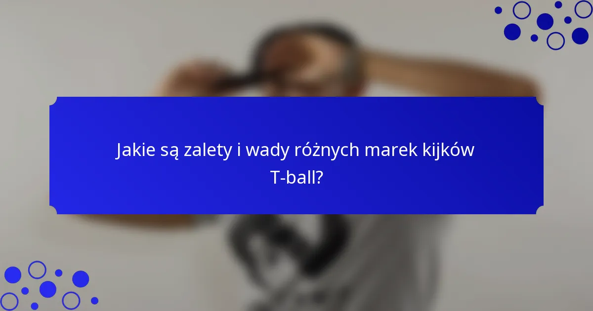 Jakie są zalety i wady różnych marek kijków T-ball?
